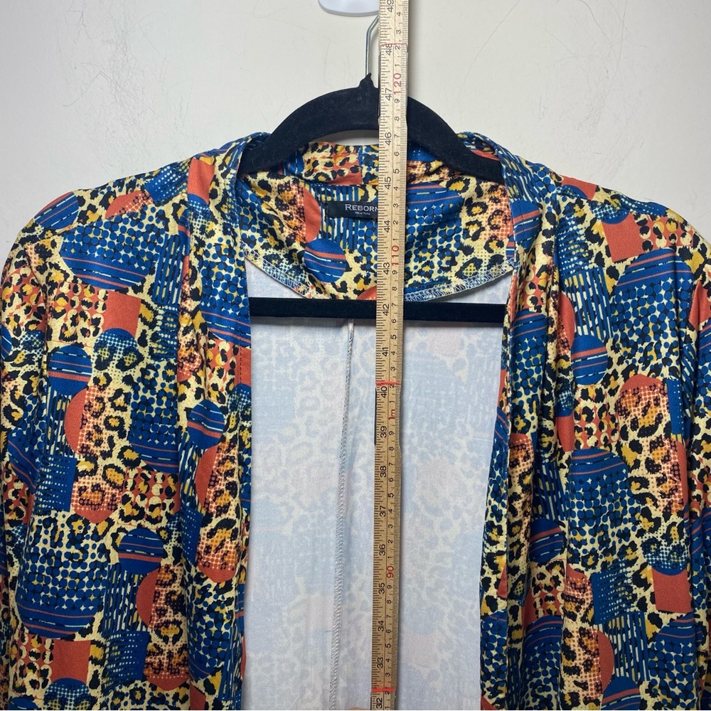 Reborn NY Boho Chic Kimono Open Front Layered Maxi Cardigan Duster Womens XL - Picture 5 of 9